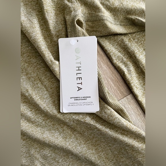 NWT Athleta Women’s Uptempo II Hoodie Sweatshirt Tapestry Gold Heather - Size 1X - Picture 3 of 9
